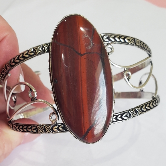 Red Jasper gemstone, 925 silver bracelet - Picture 5 of 16